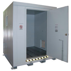 Securall® 9 Drum Hazmat Storage Locker - Dim 7'W x 7'D x 8'3