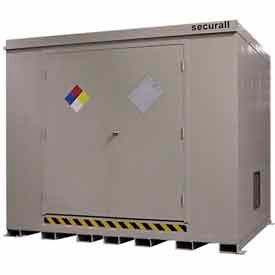 Securall® 16 Drum Hazmat Storage Locker - Dim 10'W x 8'D x 8'3