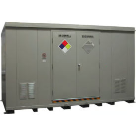 Securall® 24 Drum Hazmat Storage Building - Dim 14'W x 8'D x 8'3