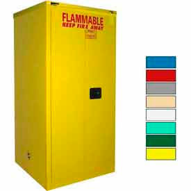 Securall® 120-Gallon Self-Close Paint/Ink Cabinet Yellow P3120Yellow