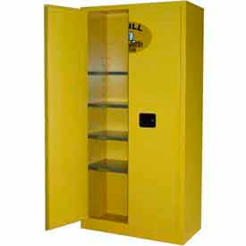 Securall® 36x18x72 Flammable Spill Containment Cabinet Yellow SCC172Yellow