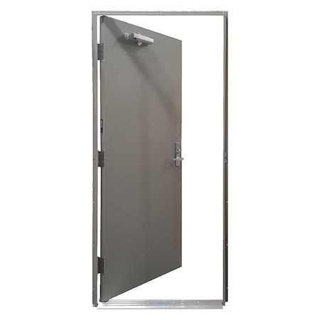 Steel Door with Frame, RHR, 84 in H, 36 in W, 1 3/4 in Thick, 18 Gauge Steel MPN:HDQP3684LH