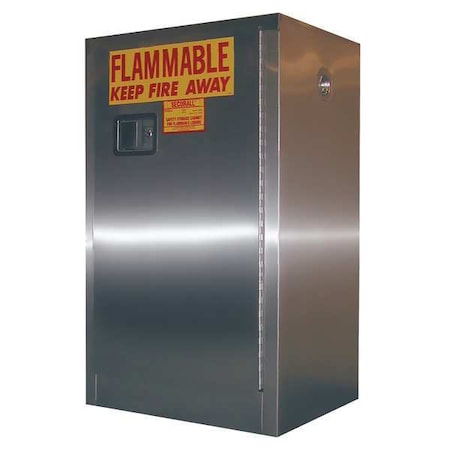 Hazardous Material Storage Cabinet, 12 gal, 1 Shelves, Stainless Steel, 24 in W x 35 in H x 18 in D MPN:a105-ss