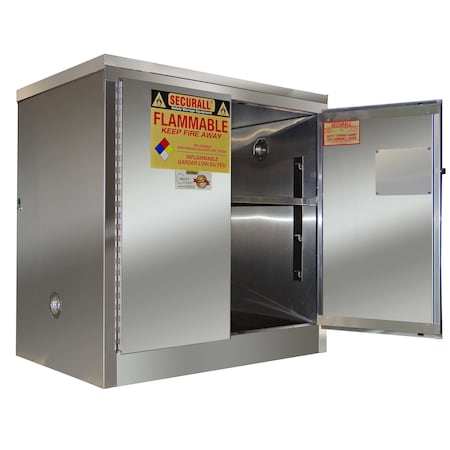 Hazardous Material Storage Cabinet, 30 gal, 1 Shelves, Stainless Steel, 36 in W x 35 in H x 24 in D MPN:a131-ss