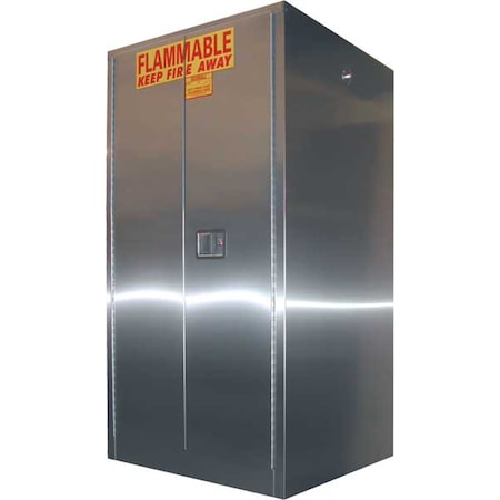 Hazardous Material Storage Cabinet, 60 gal, 2 Shelves, Stainless Steel, 31 in W x 65 in H x 31 in D MPN:a160-ss