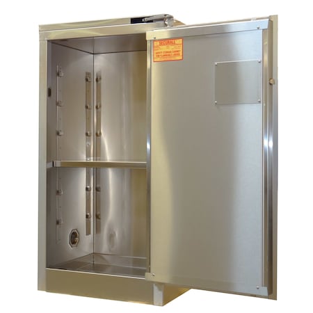 Hazardous Material Storage Cabinet, 12 gal, 1 Shelves, Stainless Steel, 24 in W x 37 in H x 18 in D MPN:a305-ss