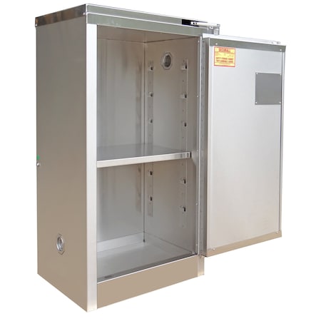 Hazardous Material Storage Cabinet, 16 gal, 1 Shelves, Stainless Steel, 24 in W x 46 in H x 18 in D MPN:a310-ss