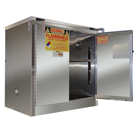 Hazardous Material Storage Cabinet, 30 gal, 1 Shelves, Stainless Steel, 26 in W x 37 in H x 24 in D MPN:a331-ss