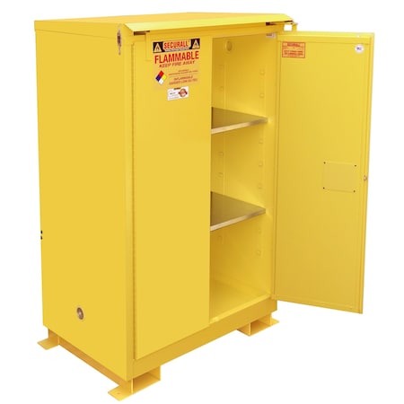 Hazardous Material Storage Cabinet, 90 gal, 2 Shelves, Steel, 43 in W x 71 in H x 31 in D MPN:A390WP1