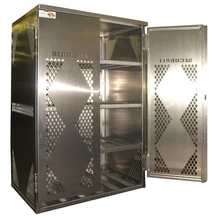 12 Cylinder Horizontal Aluminum LP & Oxygen Gas Storage Cabinet, 20 or 33 Lb, Standard 2-Door MPN:LP12S