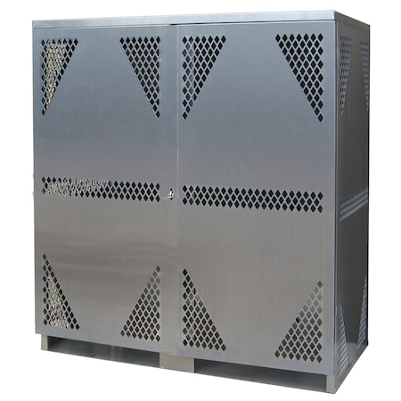 16 Cylinder Vertical Aluminum LP & Oxygen Gas Storage Cabinet, 20 or 33 Lb, Standard 2-Door MPN:LP16S-VERTICAL