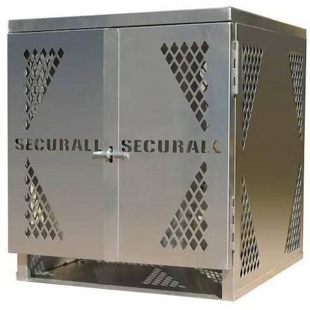 4 Cylinder Vertical Aluminum LP & Oxygen Gas Storage Cabinet, 20 or 33 Lb, Standard Door MPN:LP4S-VERTICAL
