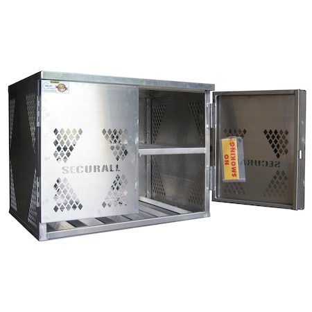 6 Cylinder Horizontal Steel LP & Oxygen Gas Storage Cabinet, Standard Door, Yellow MPN:LP6S-STEEL