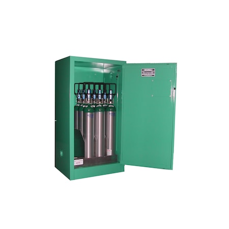 Cylinder Storage Cabinet, Red, Steel MPN:MG109E