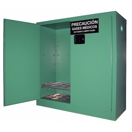 Cylinder Storage Cabinet, Green, Steel MPN:MG121