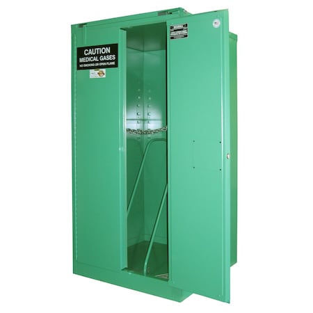 Cylinder Storage Cabinet, Green, Steel MPN:MG309H