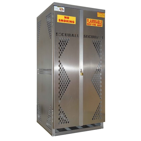 5-10 Cylinder Vertical Steel LP & Oxygen Gas Storage Cabinet, 20 or 33 Lb, Standard Door, Yellow MPN:OG10S-STEEL