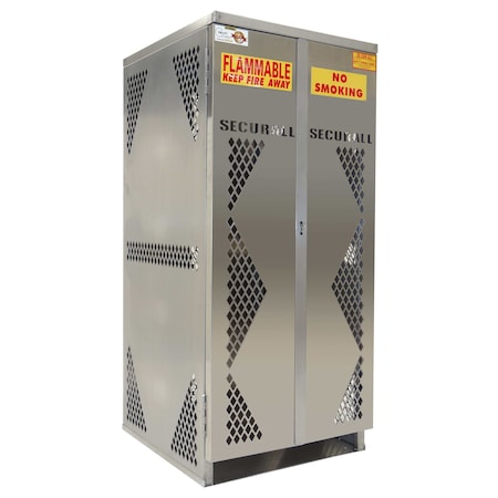 10-20 Cylinder Vertical Aluminum LP & Oxygen Gas Storage Cabinet, 20 or 33 Lb, Standard 2-Door MPN:OG20S
