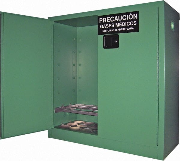 Flammable & Hazardous Storage Cabinets: 2 Door, Manual Closing, Green MPN:MG121