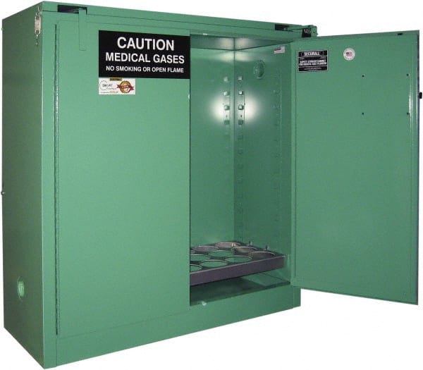 Flammable & Hazardous Storage Cabinets: 2 Door, Self Closing, Green MPN:MG321FL
