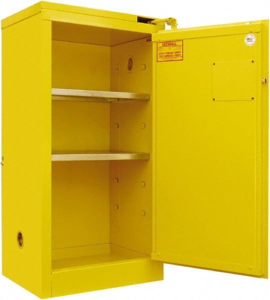Standard Cabinet: Self-Closing & Sliding, 2 Shelves, Yellow MPN:P320