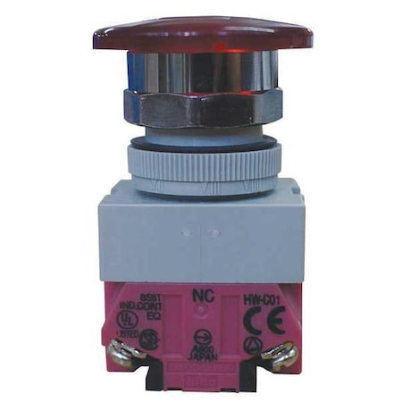 Emergency Push Button, Metal/Plastic, Red MPN:QID-PB1