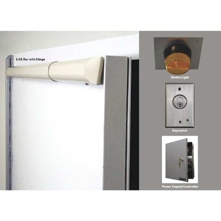 Door Alarm Kit, Aluminum, Steel, 100 dB MPN:LISA-1DR3642-DUAL-LHR