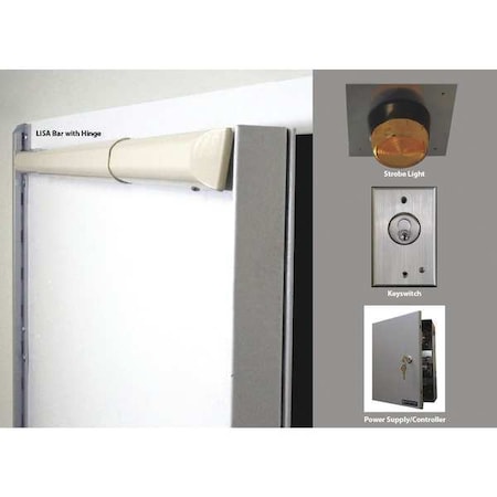 Door Alarm Kit, Aluminum, Steel, 100 dB MPN:LISA-1DR4248-DUAL-LHR