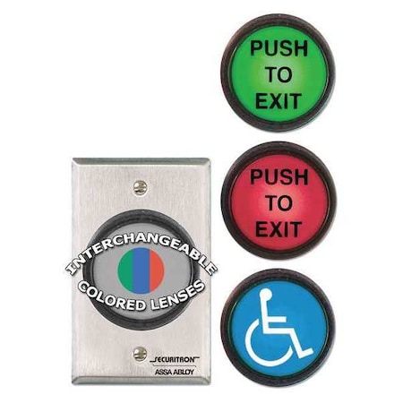 Push to Exit Button, SPDT, (3) Lens, 5A MPN:PB5
