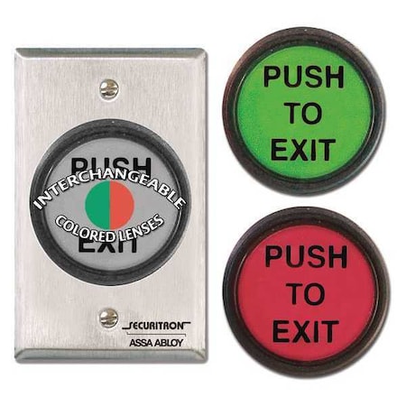 Push to Exit Button, DPDT, (3) Lens, 5A MPN:PB5E