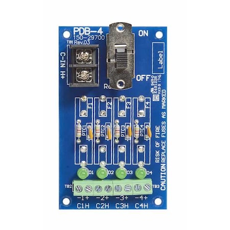 Power Distribution Board, PTC, 4 Output MPN:PDB-4C1