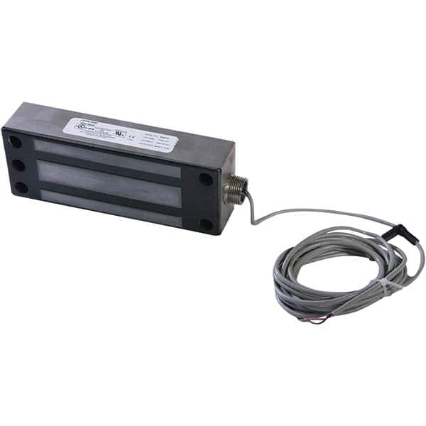 Electromagnet Locks; Average Magnetic Pull (Lb.): 1200.000; 1200.0 lb; Lock Type: Conduit Fitting; Mount Type: Face Mount; Length (Inch): 8 in; Material: Stainless Steel; Opening Action: Electromagnetic; Depth (Inch): 3 in; Timer: MPN:M62FG