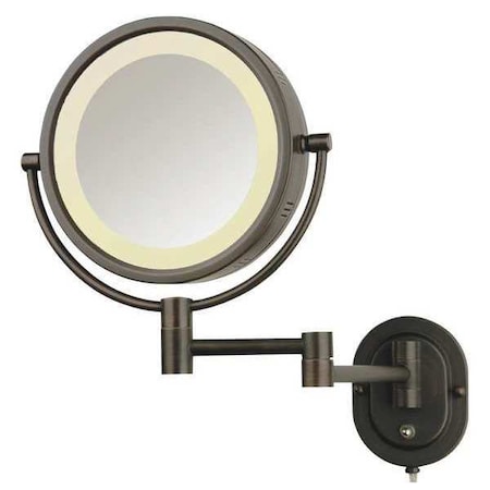 Lighted Makeup Mirror, 10 in W, 13 in H, 120 V AC, Bronze, Wall MPN:HLBZSA895