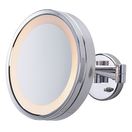 Lighted Makeup Mirror, 11 in W, 10 in H, 120 V AC, Chrome, Wall MPN:HLCSA1095