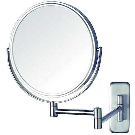 Wall Makeup Mirror, 11 in W, 13 in H, Chrome, Wall MPN:JCSA897
