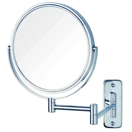 Wall Makeup Mirror, 11 in W, 13 in H, Nickel, Wall MPN:JNSA897