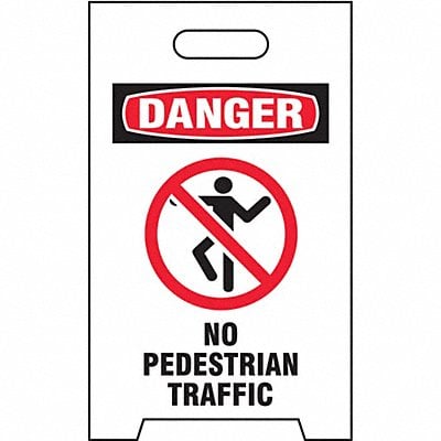 Floor Safety Sign White Plastic 20 in H MPN:TP-DNOPED