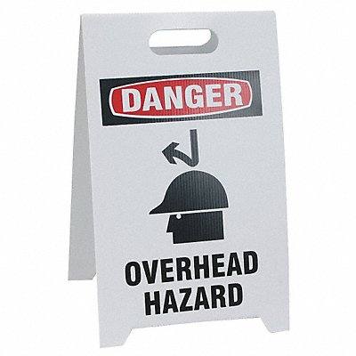 Floor Safety Sign White Plastic 20 in H MPN:TP-DOVERH