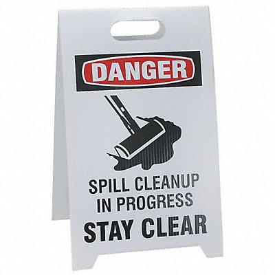 Floor Safety Sign White Plastic 20 in H MPN:TP-DSTAYC
