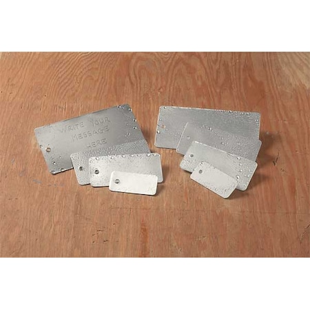 Blank Tag, Aluminum Laminated, 1 3/8 in H x 2 3/4 in W, Silver MPN:TUF-G56
