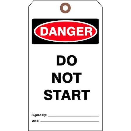 Danger Tag, Machine and Operational, Cardstock, 7 in H x 4 in W, White, Rectangle, 25 PK MPN:DTUF-G34
