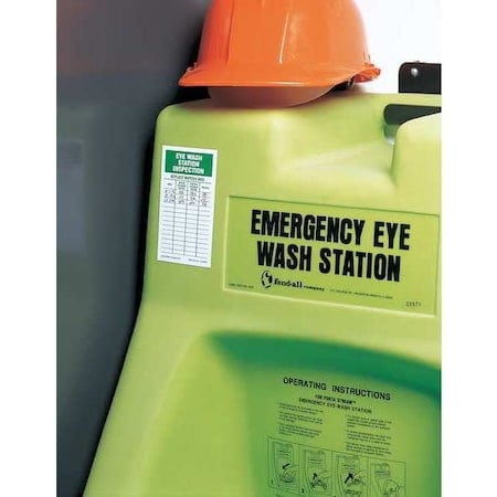 Inspection Label, Eyewash, Self-Adhesive Aluminum, 4 1/4 in H x 3 in W, White, Rectangle, 25 PK MPN:IL-EYE