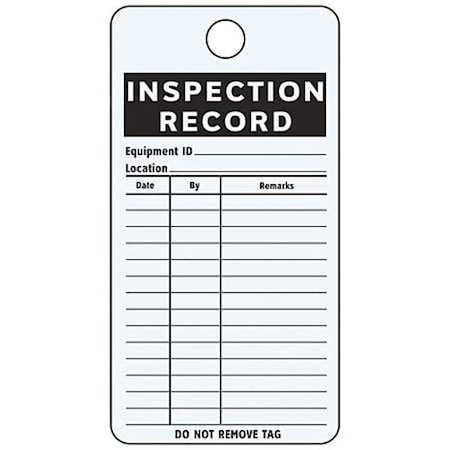 Tag, Inspection, Aluminum, 4 1/4 in H x 3 in W, White, Rectangle, 25 PK MPN:IL-GENE