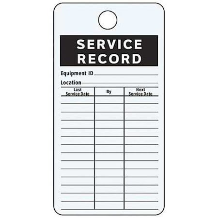 Service Record Label, Aluminum, 4 1/4 in H x 3 in W, Rectangle, 25 PK MPN:IL-SRDA