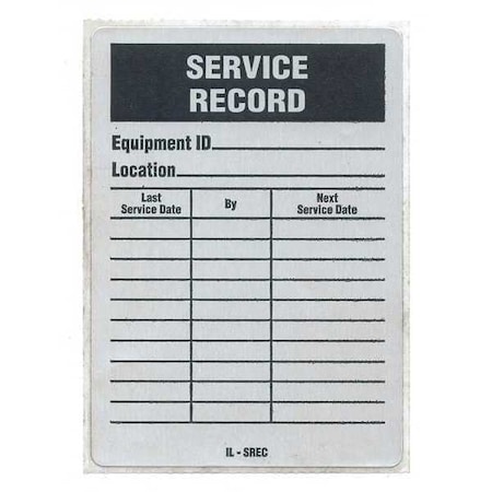 Service Record Label, Service, Aluminum, 4 1/4 in H x 3 in W, Rectangle, 25 PK MPN:IL-SREC