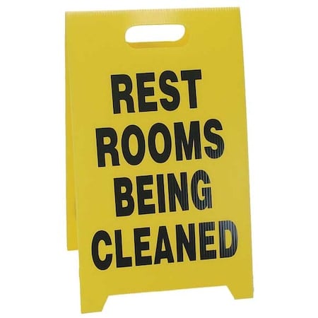 Restroom Sign, 20 in Height, 12 in Width, Plastic, Triangle, English MPN:TP-CREST