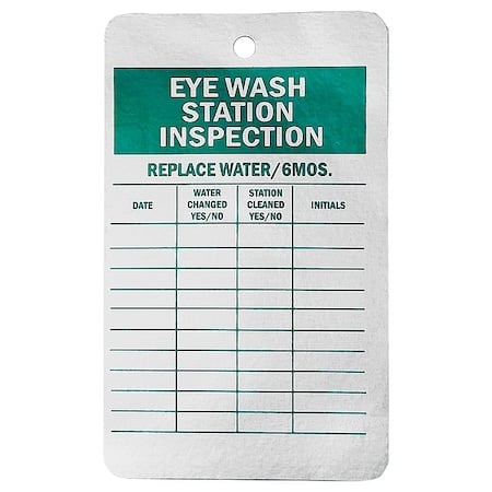 Tag, Inspection, Aluminum, 4 1/4 in H x 3 in W, White, Rectangle, 25 PK MPN:TUF-EYE