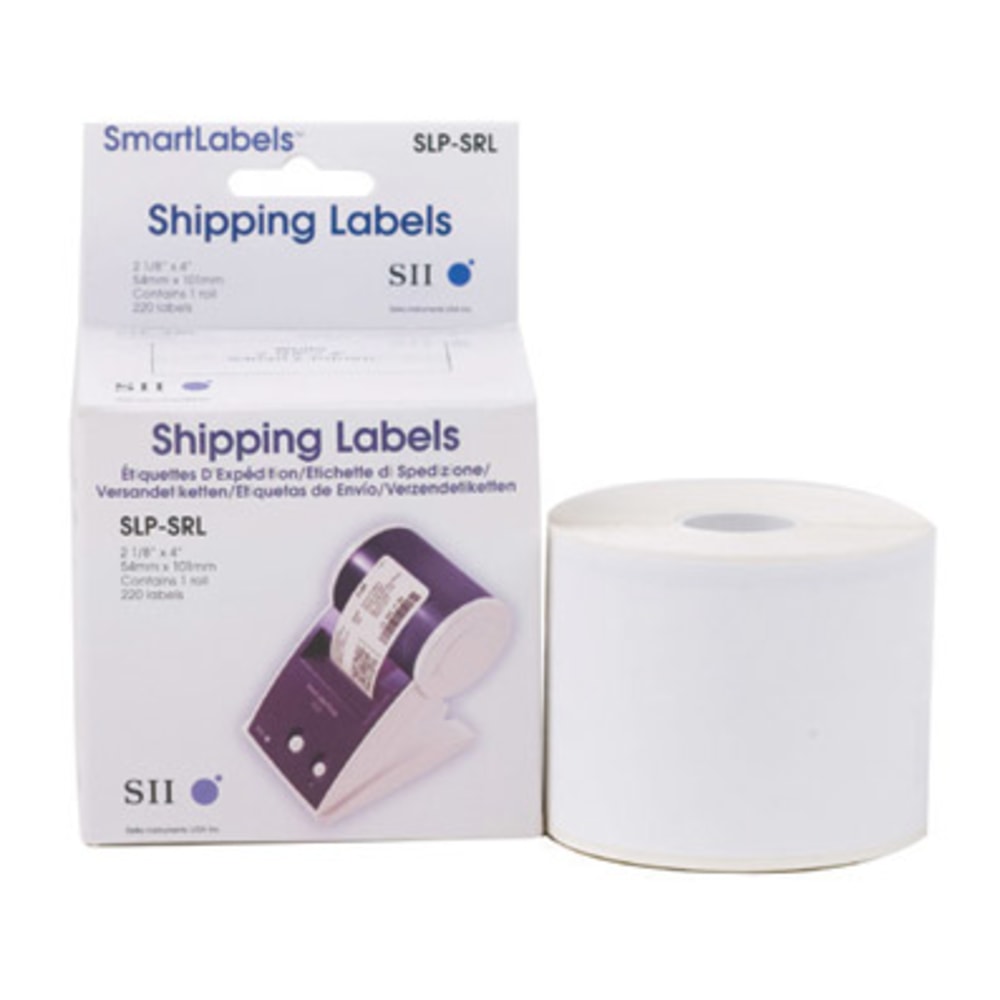 Seiko SmartLabel SLP-SRL Shipping Direct Thermal Labels, SKPSLPSRL, Rectangle, 2 1/8inW x 4inL, White, Roll Of 220 Labels (Min Order Qty 4) MPN:SLP-SRL