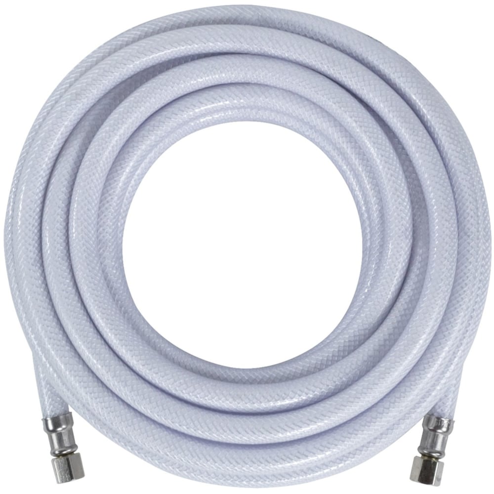 Certified Appliance Accessories PVC Ice Maker Connector with 1/4in Compression - 25 ft - White - Polyester, Polyvinyl Chloride (PVC), Stainless Steel MPN:IM300P