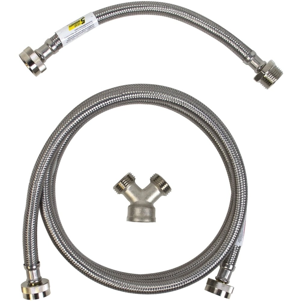 Certified Appliance Accessories Braided Stainless Steel Steam Dryer Installation Kit, 6ft - Stainless Steel, PVC, Polyester, Vinyl - STMKIT3 MPN:STMKIT3